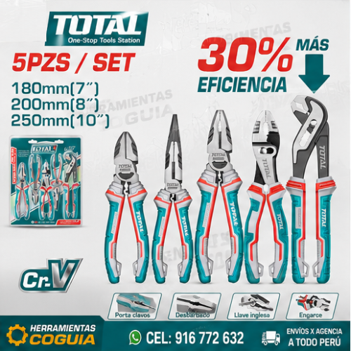 Alicate x 5 unidades blister CR-V  TOTAL