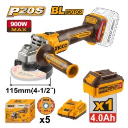 Amoladora 900W    + 1 bateria 4 amperios INGCO