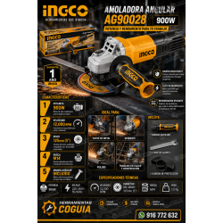 Amoladora 900W - 4 1/2" INGCO