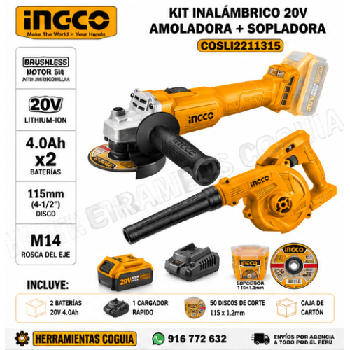 Amoladora / Sopladora Inalambrica 20 V  INGCO