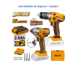 Atornillador de impacto 20v + taladro 20v  INGCO