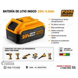 Bateria  20V OLT 4 AMP - INGCO