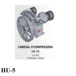 Cabezal para compresora 5.5 HP - 2 piston 145 PSI ZAFIRO