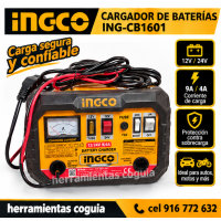 Cargador de bateria auto 12 / 24 V INGCO