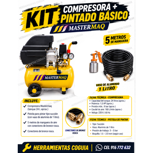 Compresora equipada 24 litros 5M - MASTERMAQ