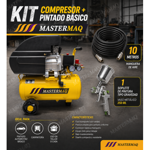 Compresora equipada 24 litros - MASTERMAQ Compresora equipada 24 litros - MASTERMAQ