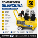 Compresora 50 litros silenciosa  1.5 HP ZAFIRO