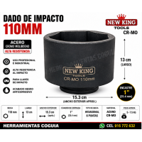 Dado de impacto110 mm - Encastre 1 pulgada