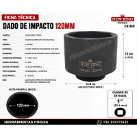 Dado de impacto 120 mm - Encastre 1 pulgada