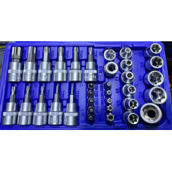 Dados torx - 34 unidades encastre 3/8 NEW KING