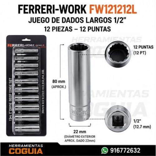 Dado largo x 12 unidades - 12 puntas FERRARI