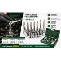 Dado con punta TORX  18 PIEZAS ST09052SJ SATA