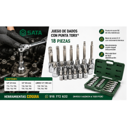 Dado con punta TORX  18 PIEZAS ST09052SJ SATA