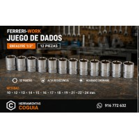 Dado x 12 unid. corto striado  1/2" - FERRERI