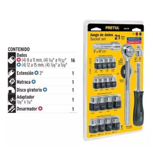 Set dados x 21 ( unidades) PRETUL Set dados x 21 ( unidades) PRETUL