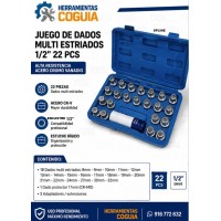 Dado x 22 Multi estriado SPLINE (tuercas antirrobo)