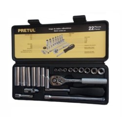 Set dados 1/4" x 22 ( unidades) PRETUL