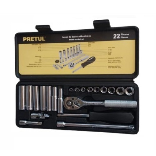 Set dados 1/4" x 22 ( unidades) PRETUL Set dados 1/4" x 22 ( unidades) PRETUL
