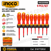 Destornillador electrico x 9 unidades INGCO
