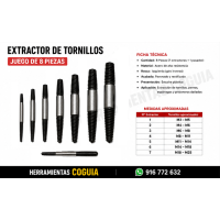 Extractor de tornillos  x 8 unidades