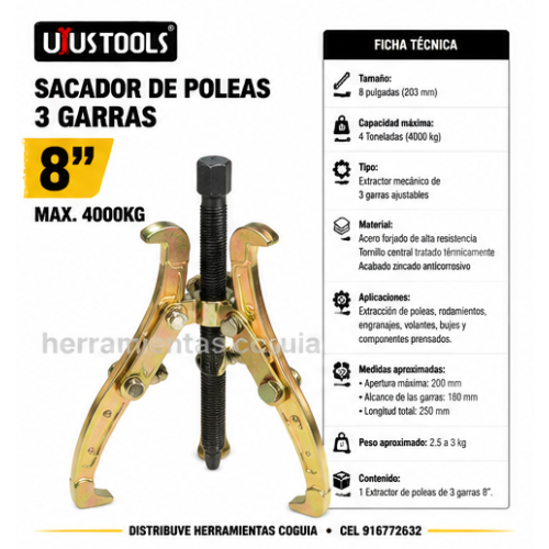 Extractor de rodamientos 8 pulgadas UYUSTUL Extractor de rodamientos 8 pulgadas UYUSTUL