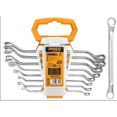 Llave corona acodada x 8 unidades INGCO
