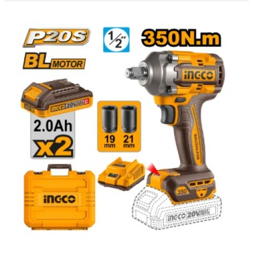 LLave de Impacto 350 Nm + 2 baterias + cargador INGCO LLave de Impacto 350 Nm + 2 baterias + cargador INGCO