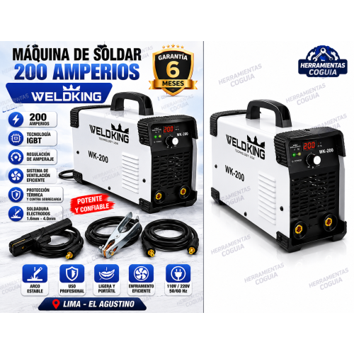 Maquina de Soldar 200 Amper caja WELDKING