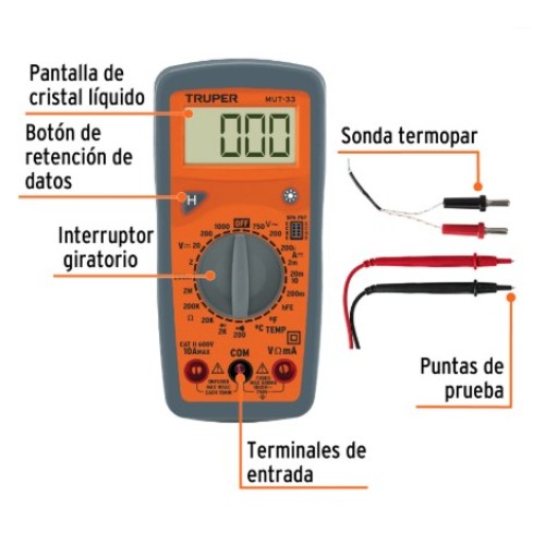 Multimetro - Multitester AC/DC  10401/ MUT 33 TRUPER