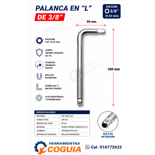 Palanca L  3/8