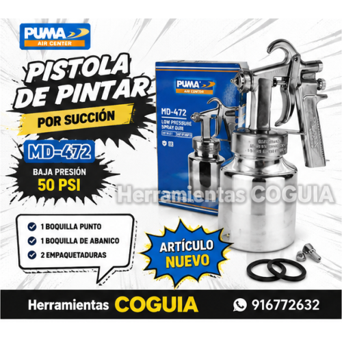Pistola de Pintar por Succi贸n 1L PUMA Pistola de Pintar por Succi贸n 1L PUMA