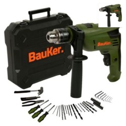 Taladro 600 w Percutor + accesorios(50) BAUKER