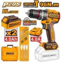Taladro percutor 96 Nm + 2 baterias 4 amperios INGCO