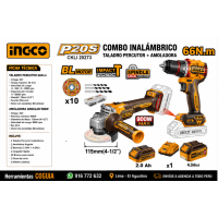 Taladro 66 Nm + amoladora 900W  en maletin - INGCO
