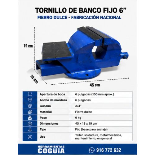 Tornillo de bancoL 6" L Nacional
