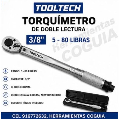 Torquimetro 3/8"  de 5 - 80 Libras TOOLTECH
