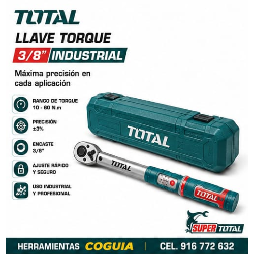 Torquimetro 3/8"  de 10 a 60 Nm TOTAL